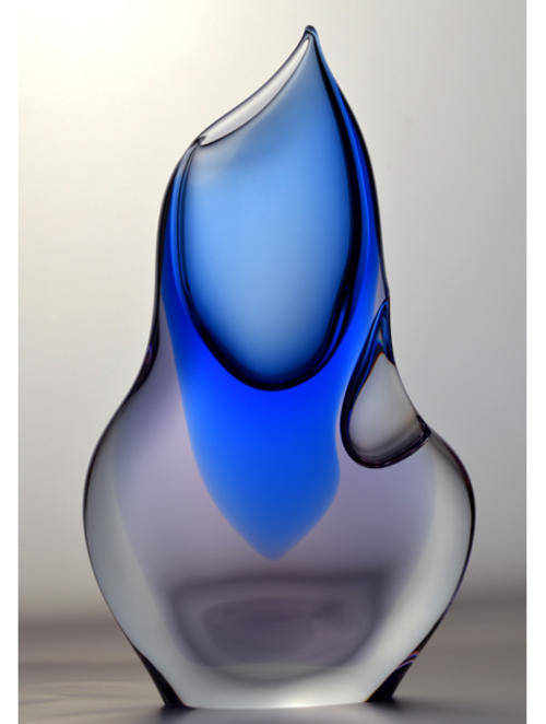SUPERB CZECH ART GLASS RETRO VASE DESIGNED BY JOSEF CVRCEK IN THE 1970s