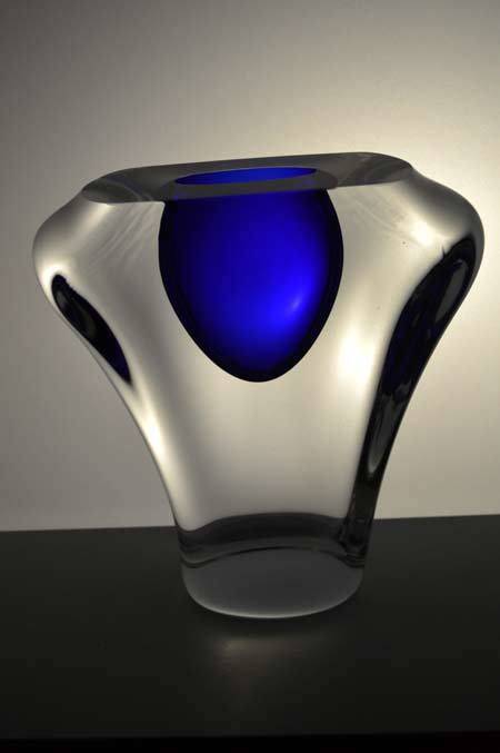 CHUNKY. DAZZLINGLY BEAUTIFUL MODERN CZECH ART GLASS ARCHITECTURAL OBJECT, DESIGNED BY ALES VALNER