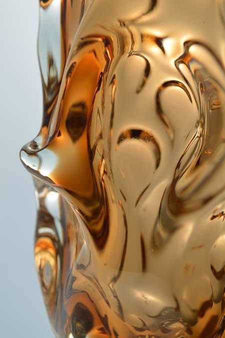* A DAZZLING & SPARKLING AMBER SKRDLOVICE VASE, DESIGNED BY JAN BERANEK (1933-)
