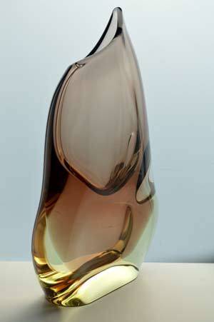 MOST ELEGANT & MOUTHWATERINGLY BEAUTIFUL CZECH ART GLASS VASE, DESIGNED BY JOSEF CVRCEK