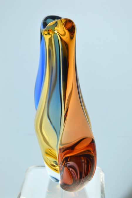 * FAMOUS & MAGNIFICENT ICON OF CZECH ART GLASS, ELEGANT VASE DESIGNED BY HANA MACHOVSKA FOR MSTISOV