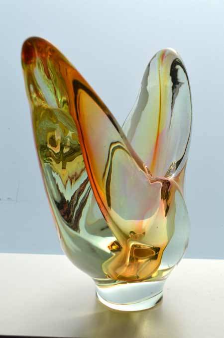 ** MAGNIFICENT AND VERY RARE ART GLASS SCULPTURE - CZECH ART GLASS AT ITS BEST! 'UNIKAT' STUDIO ITEM