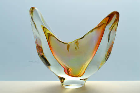 ** MAGNIFICENT AND VERY RARE ART GLASS SCULPTURE - CZECH ART GLASS AT ITS BEST! 'UNIKAT' STUDIO ITEM