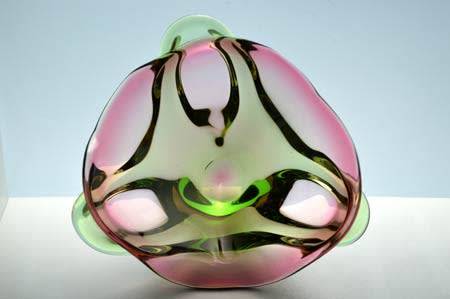 * MAGNIFICENT & VERY RARE MARIA STAHLIKOVA CZECH ART GLASS BOWL, DESIGNED FOR SKRDLOVICE IN 1960s