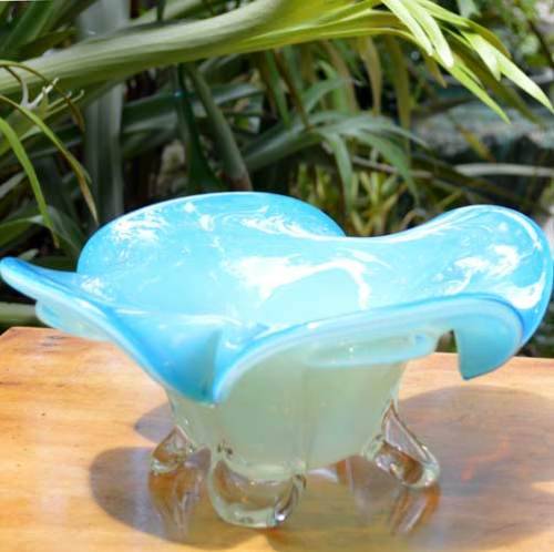 * FUNKY! RETRO! TOP QUALITY MURANO BOWL - MID CENTURY ART GLASS AT ITS BEST!