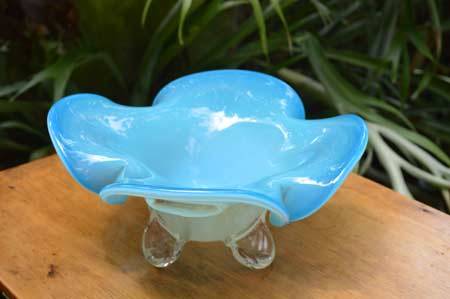 * FUNKY! RETRO! TOP QUALITY MURANO BOWL - MID CENTURY ART GLASS AT ITS BEST!