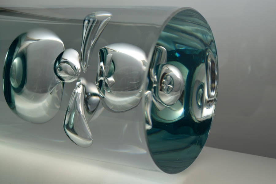 Extra Large Dazzling Ice Blue Skrdlovice Vase by Jan Beranek (1933-) 1980
