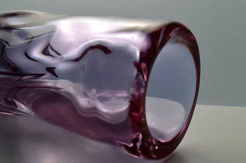 * MOST ELEGANT NEODYMIUM CZECH ART GLASS VASE, DESIGNED BY PROF MILOSLAV KLINGER (1922-1999)