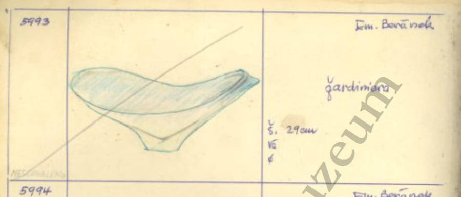 WITH TRACES OF URANIUM!!  A BEAUTY! A RETRO SKRDLOVICE BOWL DESIGNED BY EMMANUEL BERANEK  IN 1959