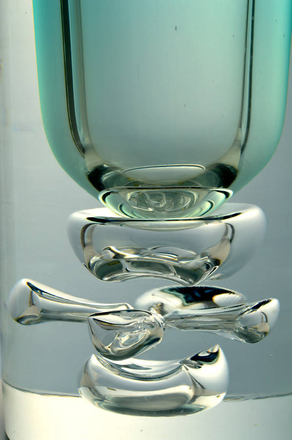 EXTRA LARGE. DAZZLING, ICE BLUE & HEAVY SKRDLOVICE VASE, DESIGNED BY JAN BERANEK (1933-) IN 1980