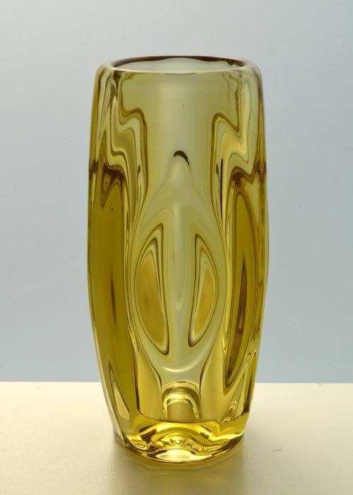 * A BEAUTY! A POST-WAR CZECH ART GLASS VASE (PRESSED GLASS) DESIGNED BY RUDOLF SCHROTTER FOR ROSICE