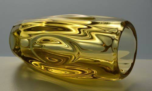 * A BEAUTY! A POST-WAR CZECH ART GLASS VASE (PRESSED GLASS) DESIGNED BY RUDOLF SCHROTTER FOR ROSICE
