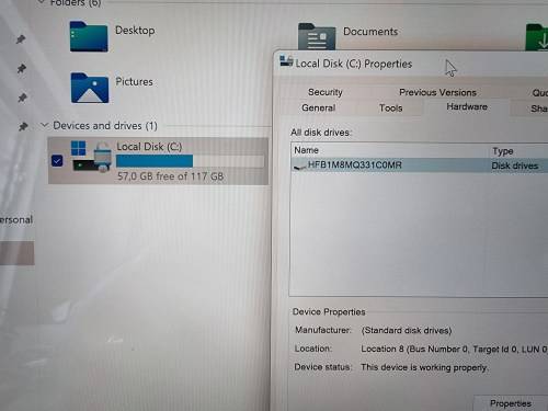 Microsoft Surface Pro 7 1866 Intel Core i5-1035G4 10th Gen 8GB RAM 128GB SSD
