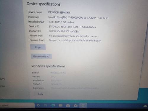Dell Vostro 15 Intel Core i7-7500U 16GB RAM 256GB SSD