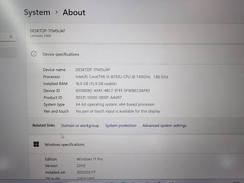 Dell Latitude 5400 i5-8250 16GB RAM 512GB NVMe SSD
