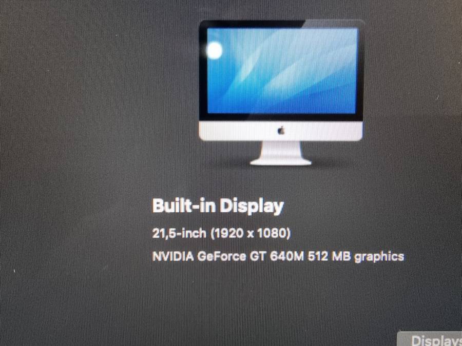iMac 21.5 inch (Late 2012) i5 2.7GHz 1TB HDD 8GB RAM GeForce GT 640 512Mb