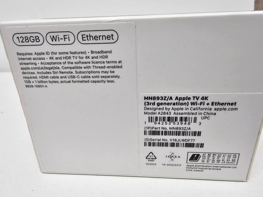 Apple TV 4K 3rd Gen WiFi 128GB *Brand New - Sealed*