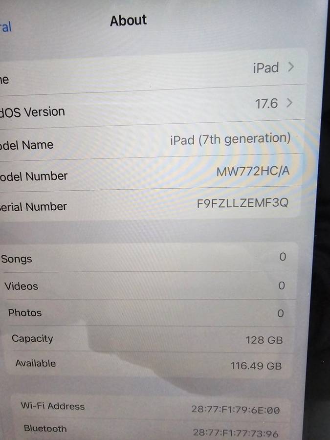Apple iPad 7th Gen 128GB WiFi only