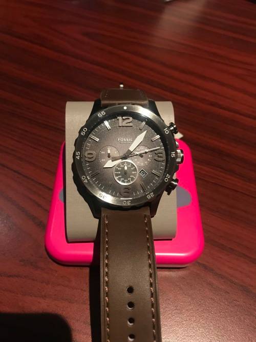 Fossil Men's Nate Chronograph Leather Watch