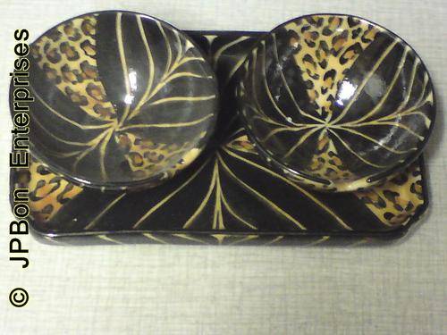 Mini Tray Zebra Leopard Print - Sauce set