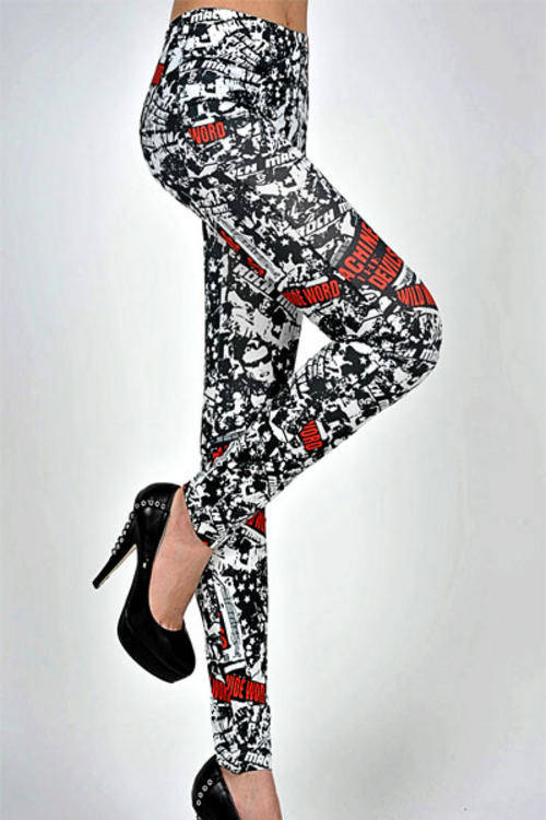 Leggings - Letters & symbols Legging / clubwear leggings - One Size (small)