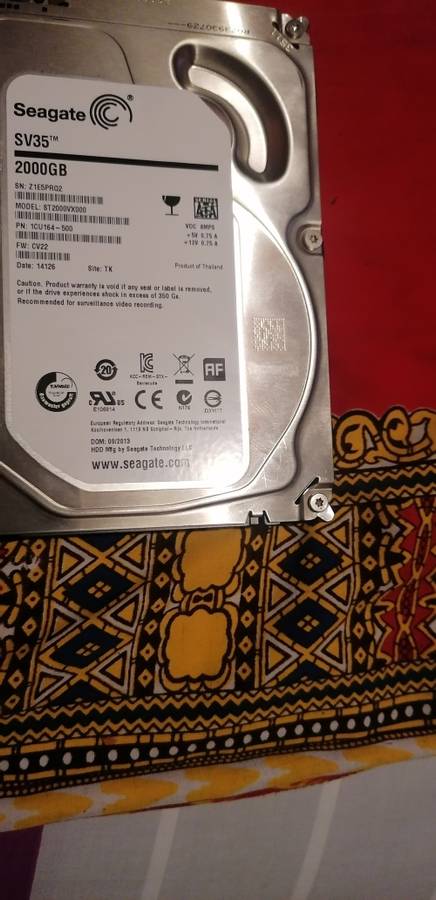 2TB Sata Hard Drive working 100% and it was tested  Price Worth R1500