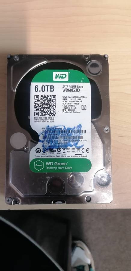 Green Western Digital 6TB Sata Hard Drive, 64MB Cache, 3.5 inch Worth Price R4249. 00