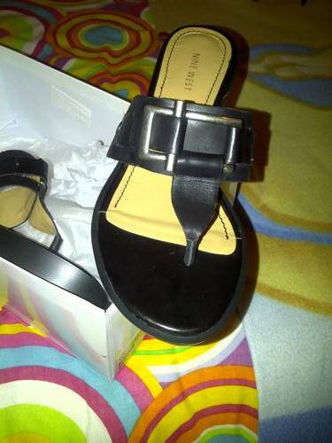nine west size 8 ladies mules in black