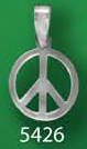 Sterling Silver Peace Sign Pendant & Necklace Boxed