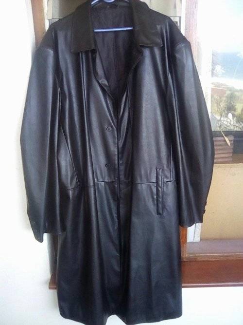Genuine Leather Trench Coat Jacket