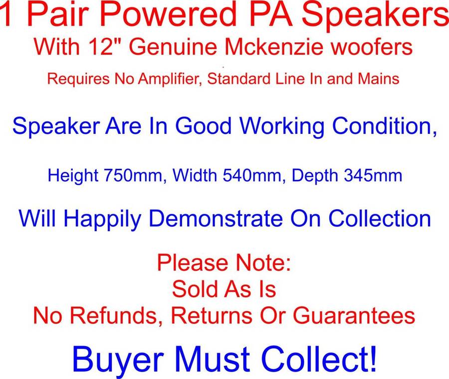 One Pair Powered PA Speakers