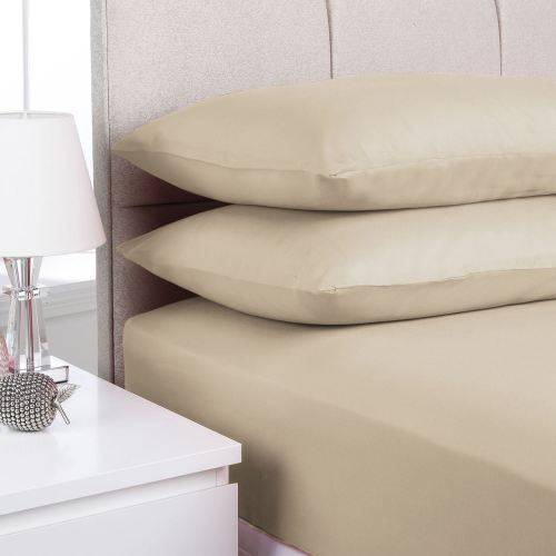 Hotel Quality Pillow Cases Beige 2 PACK *Stock Clearance
