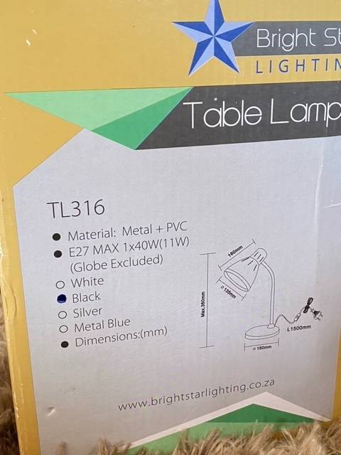 Black Bright star lighting Table Lamp