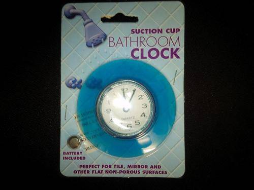 Bathroom Clock Suction Cup Includes Battery ** 3 On Auction