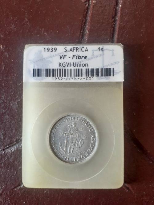 south Africa one shilling 1939 fiber coin....rare coin