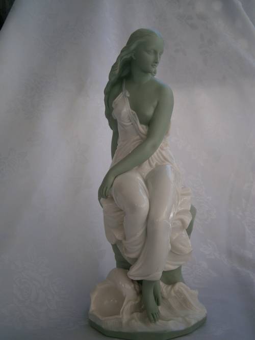 Minton part Glased and green tinted parian Figure  `MIiranda`, late 19th century