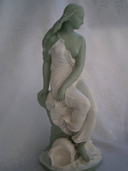 Minton part Glased and green tinted parian Figure  `MIiranda`, late 19th century