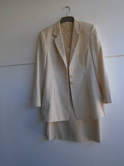 2 pieces Cream Colour Suit: Dress and Jacket. New.