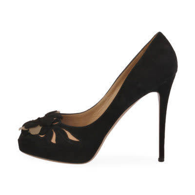 Luxury designers VALENTINO Suede Peep Toe Flower Pumps - Size 6.