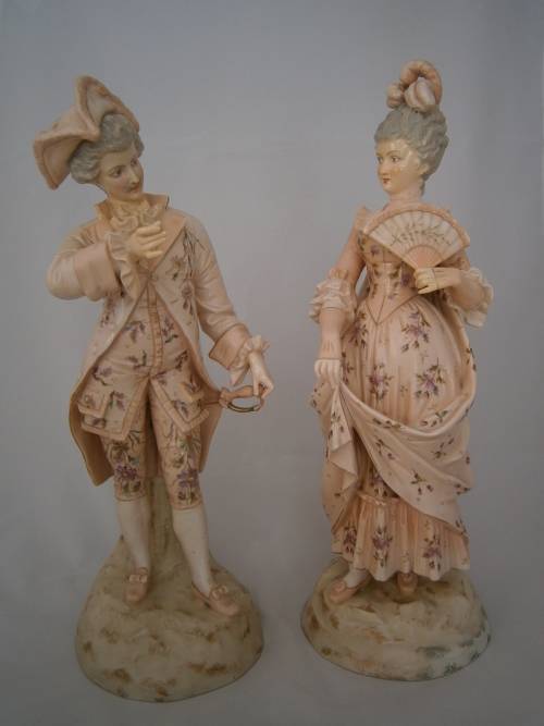 Large (44 cm !) German Volkstedt - Rudolfstadt  figural pare - 44 cm (h)