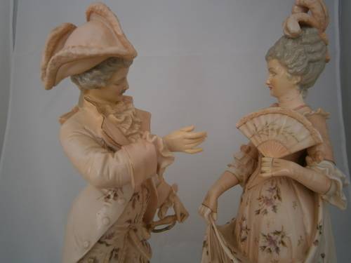 Large (44 cm !) German Volkstedt - Rudolfstadt  figural pare - 44 cm (h)