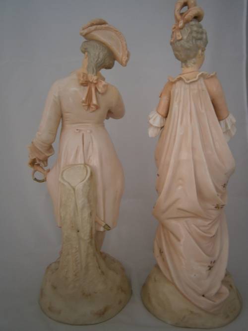 Large (44 cm !) German Volkstedt - Rudolfstadt  figural pare - 44 cm (h)