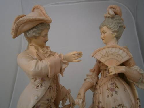 Large (44 cm !) German Volkstedt - Rudolfstadt  figural pare - 44 cm (h)