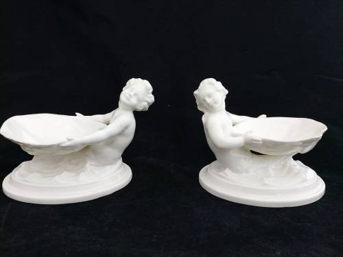 Royal Worcester Blanc De Chine Marine Themed Salt Dishes