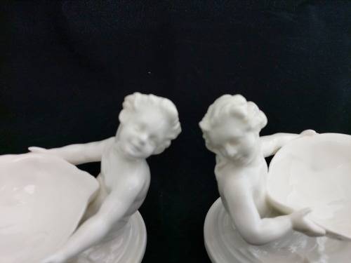 Royal Worcester Blanc De Chine Marine Themed Salt Dishes