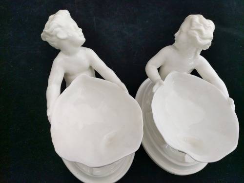 Royal Worcester Blanc De Chine Marine Themed Salt Dishes