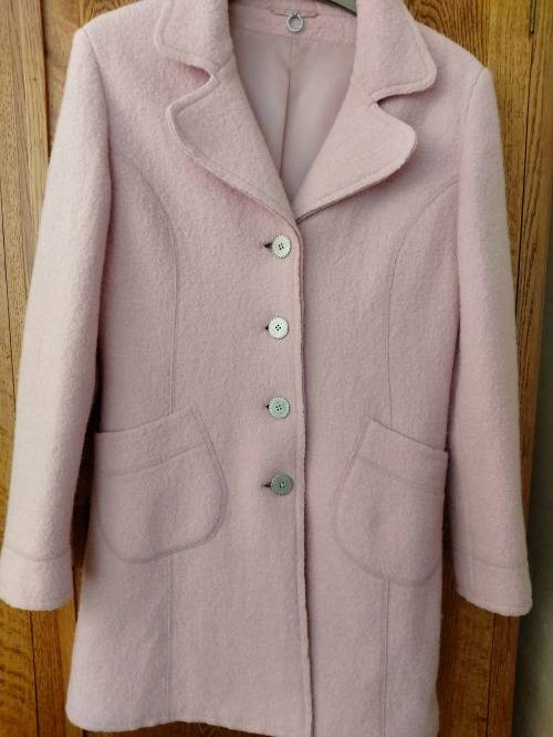 Boiled Wool Pink Coat by Concept UK