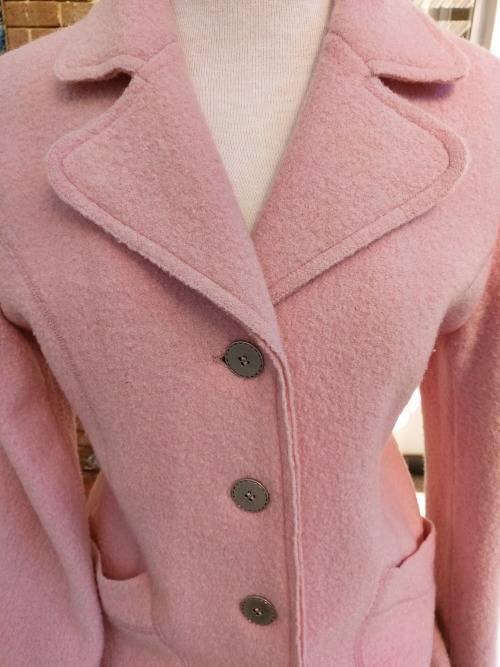 Boiled Wool Pink Coat by Concept UK