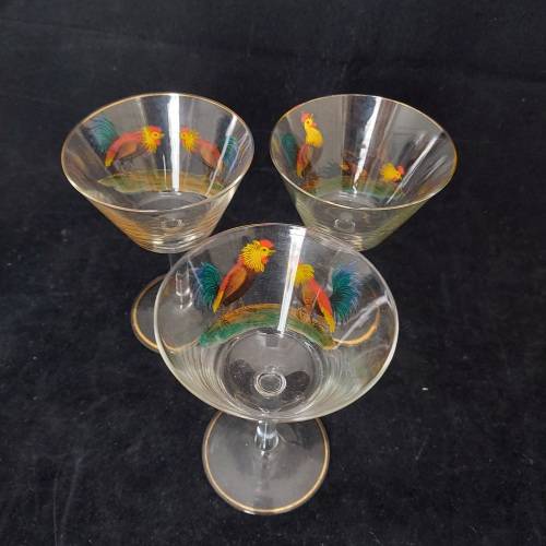 Set of six cocktail glasses.