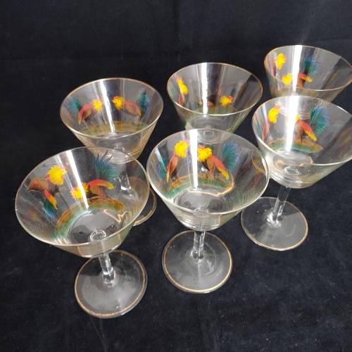 Set of six cocktail glasses.